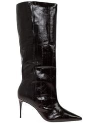 Black Suede Studio - Kath Leather Knee-High Boots - Lyst