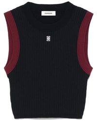 Sandro - Débardeur En Maille Nervurée - Lyst