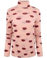 Stella McCartney - Lips-Print Long Sleeve Top - Lyst