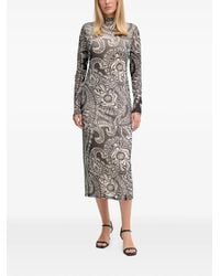 MARC AUREL - Patterned Midi Dress - Lyst