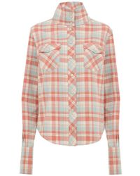 Chloé - Lavallière Check-Pattern High-Neck Shirt - Lyst