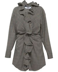 MSGM - Abito Jurk Met Ruches - Lyst