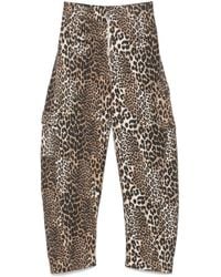 Ganni - Animal Print Pants - Lyst