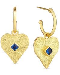 Ottoman Hands - Pendientes Con Diseño De Corazón Y Cristales - Lyst