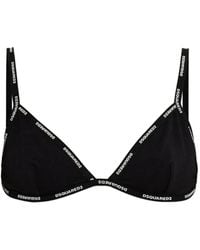 DSquared² - Logo-Print Triangle Bra - Lyst