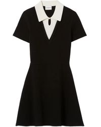 Claudie Pierlot - Robe En Maille À Col Contrastant - Lyst