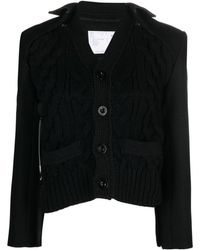 Sacai - Detachable-layer Knitted Wool Cardigan - Lyst