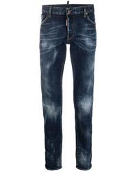 DSquared² - Flag patch slim-fit jeans - Lyst
