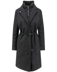 Moorer - Belted Layered-Design Coat - Lyst