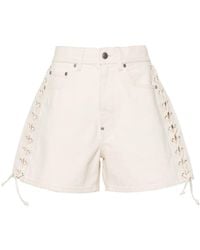 Stella McCartney - Lace-Up Cotton Shorts - Lyst