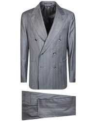 Tagliatore - Vesuvio Pinstripe Double-Breasted Suit - Lyst