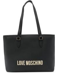 Love Moschino - Sac Porté Épaule À Plaque Logo - Lyst