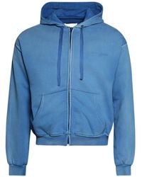 Maison Margiela - Zip-Up Logo-Embroidered Hoodie - Lyst