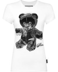 Philipp Plein - Cotton Pure Fit T-Shirt Teddy Crystal - Lyst