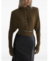 Mugler - Bat-Sleeve Polo Bodysuit - Lyst