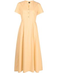 Aspesi - Button-up Flared Cotton Dress - Lyst