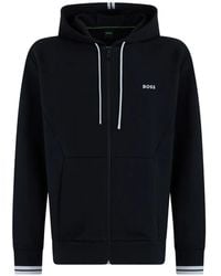 BOSS - Hoodie Zippé À Logo Imprimé - Lyst