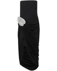 David Koma - Crystal-Embellished Ruched Midi Dress - Lyst