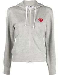 COMME DES GARÇONS PLAY - Heart Back Zip Hoodie - Lyst