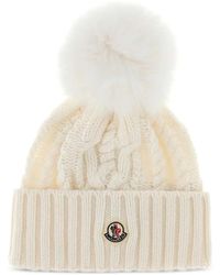 Moncler - Beanie mit Zopfstrickmuster - Lyst