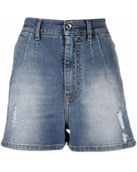 Dolce & Gabbana - Distressed Faded Denim Shorts - Lyst