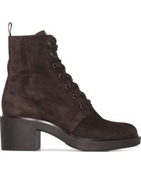 Gianvito Rossi - Foster 45mm Suede Lace-up Boots - Lyst