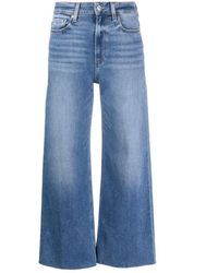 PAIGE - Anessa Cropped Wide-leg Jeans - Lyst