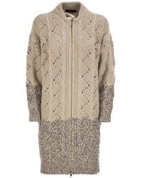 Fabiana Filippi - Open-Knit Zip-Up Cardigan - Lyst