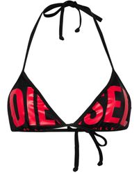 DIESEL - Bfb-sees Logo-print Bikini Top - Lyst