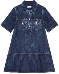Ganni - Denim Mini Dress - Lyst