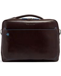 Piquadro - Logo-Lettering Leather Laptop Bag - Lyst