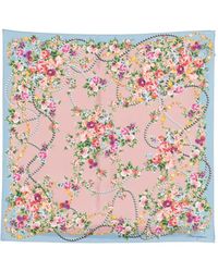 Dolce & Gabbana - Small Flower Bouquets-Print Silk Twill Scarf 70X70 - Lyst