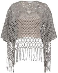 Brunello Cucinelli - Sequin-Embellished Open-Knit Sweater - Lyst