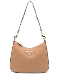 Prada - Logo-Embossed Leather Shoulder Bag - Lyst