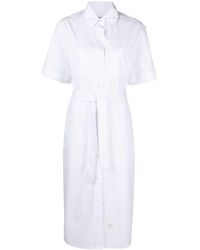 Thom Browne - Cotton Midi Shirt Dress - Lyst