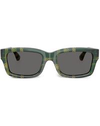 Burberry - Check-Pattern Square Sunglasses - Lyst