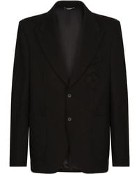 Dolce & Gabbana - Blazer Met Enkele Rij Knopen En Patch - Lyst