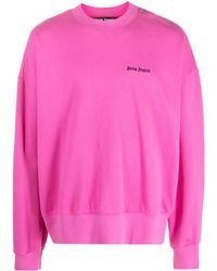 Palm Angels - Logo-Embroidered Cotton Sweatshirt - Lyst
