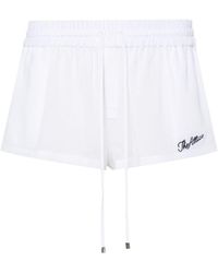 The Attico - Logo-Embroidered Cotton Shorts - Lyst