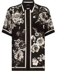 Dolce & Gabbana - Seidenhemd mit Blumen-Print - Lyst