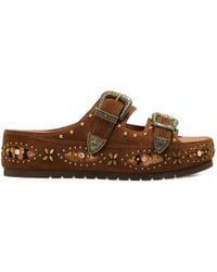 Kurt Geiger - Western Buckle Platform Sandals - Lyst