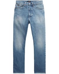 Polo Ralph Lauren - Hoch Sitzende Cropped-Jeans Mit Logo-Schild - Lyst
