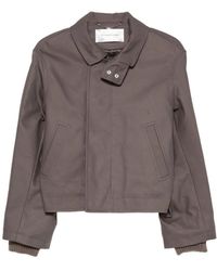Victoria Beckham - High-Neck Ribbed-Trim Jacket - Lyst