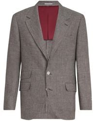 Brunello Cucinelli - Blazer Con Motivo Pied-De-Poule - Lyst
