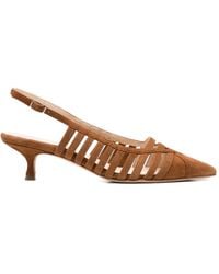 Anna F. - Cut-Out Suede Pumps - Lyst