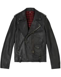 Fortela - Asymmetrical-Zip Leather Jacket - Lyst