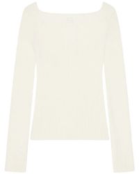 Courreges - Ribbed-Knit Square-Neck Sweater - Lyst