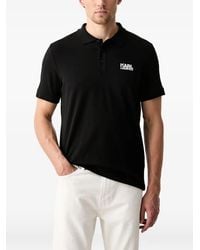 KARL LAGERFELD - Logo-Print Short-Sleeve Polo Shirt - Lyst