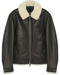 Yves Salomon - Lederjacke Mit Shearling-Kragen - Lyst