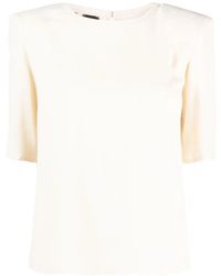 Pinko - Round-Neck Short-Sleeve Blouse - Lyst